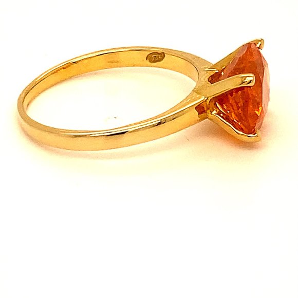 Mandarin Spessartine 5.30ct Solid 18K Gold Ring - Picture 3 of 8
